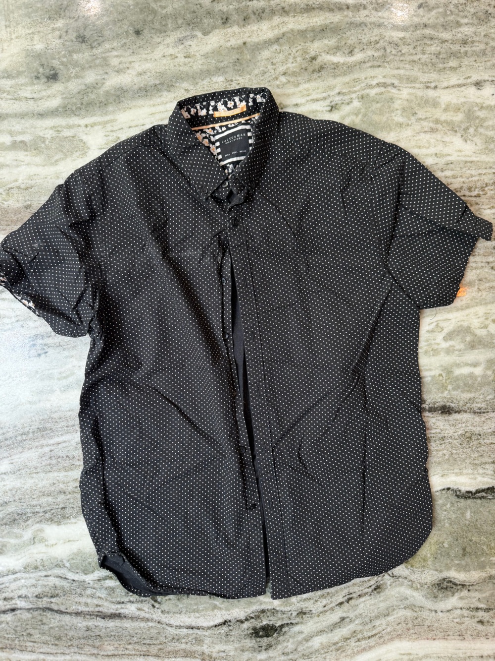 Ricky Singh Men's Short-Sleeve Black Microdot Dress Shirt